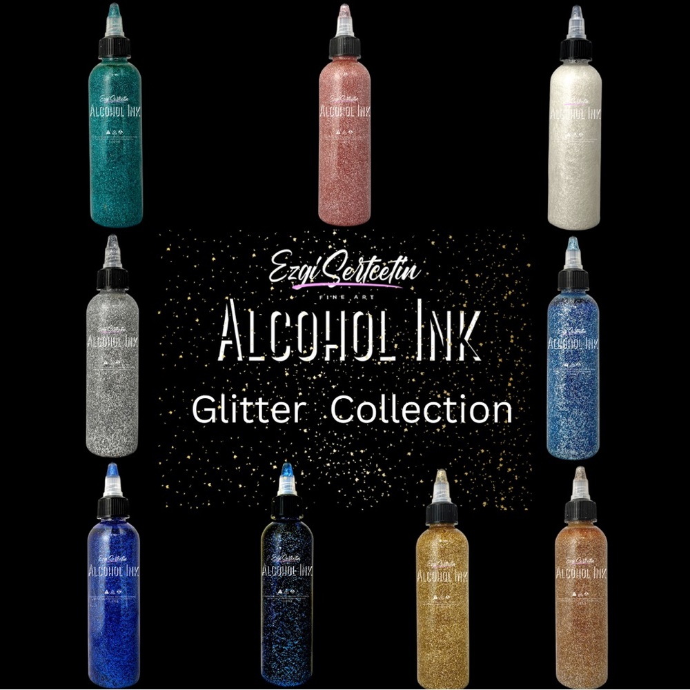 Glitter alcohol ink